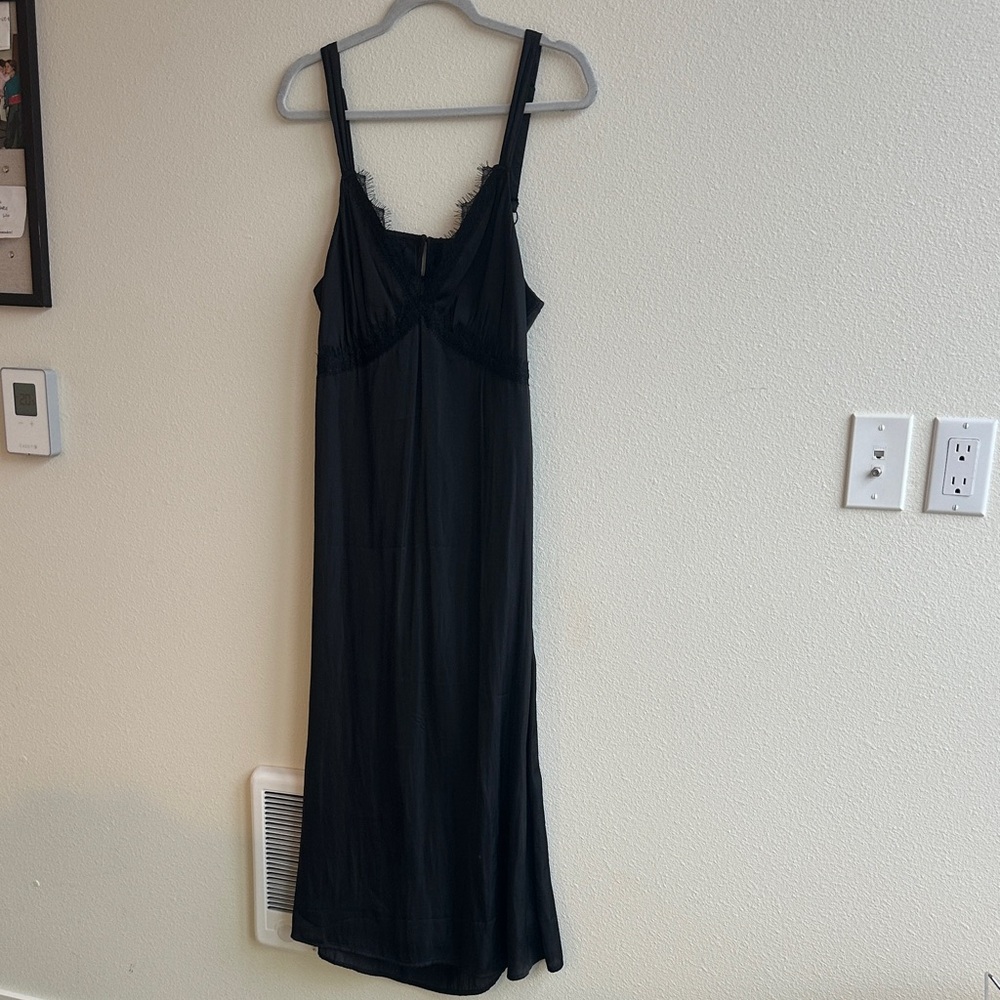 Elegant Black Women's satin dress